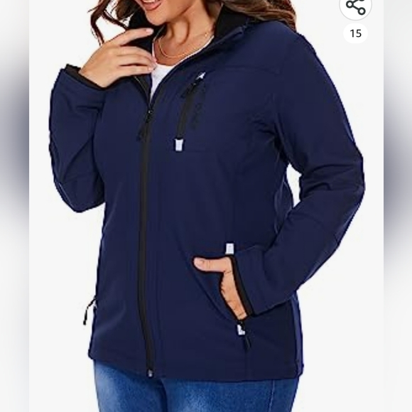 Women's Softshell Waterproof Fleece Lined Jacket - Picture 1 of 6